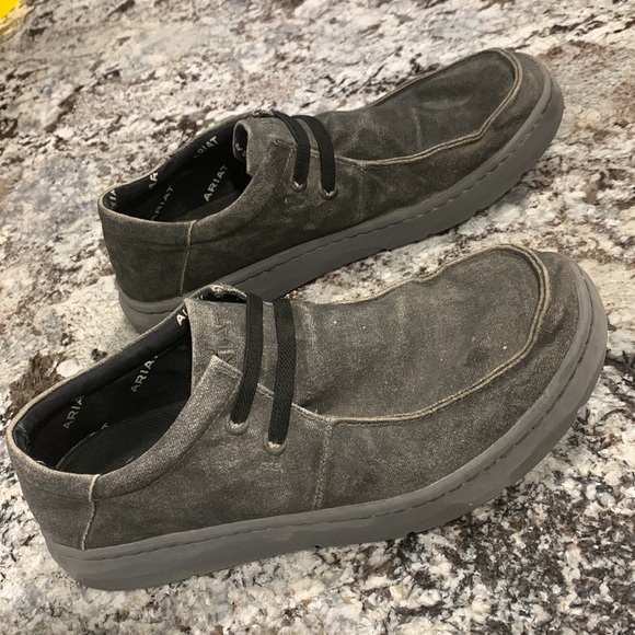 Ariat mens charcoal canvas hilo stretch shoes - Picture 4 of 6
